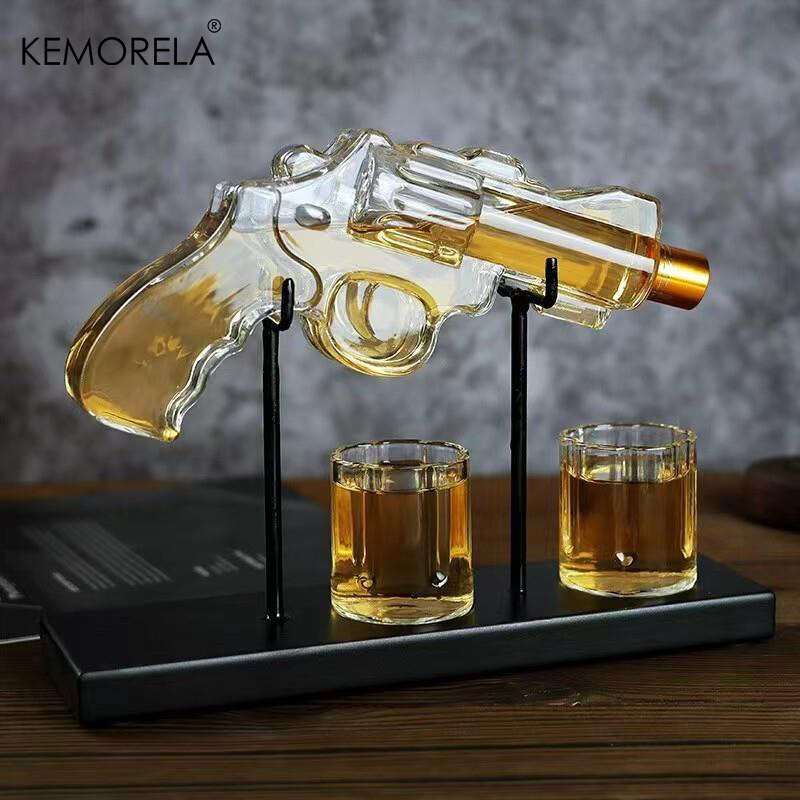 Glass Decanter Whiskey - كيموريلا مسدس الزجاج الدورق ويسكي الزجاج