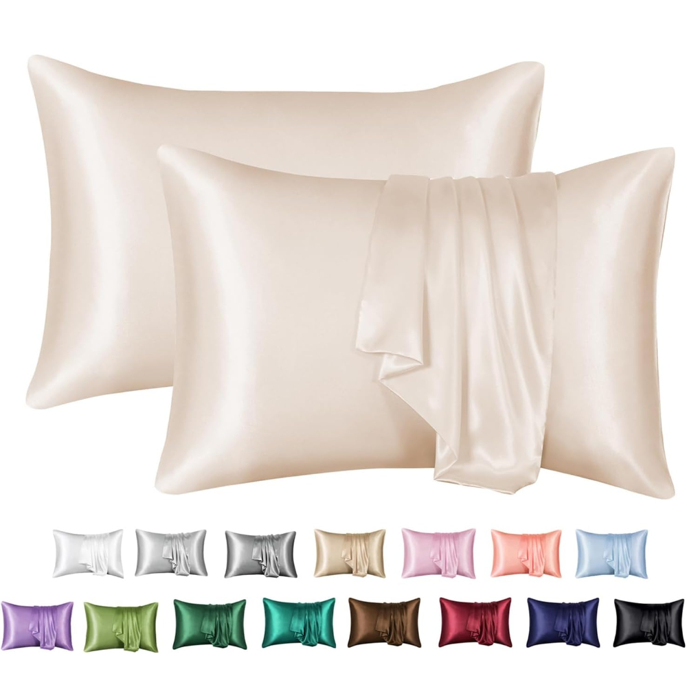 Silk Pillowcase Set - 2 عبوة من كيس وسادة الساتان