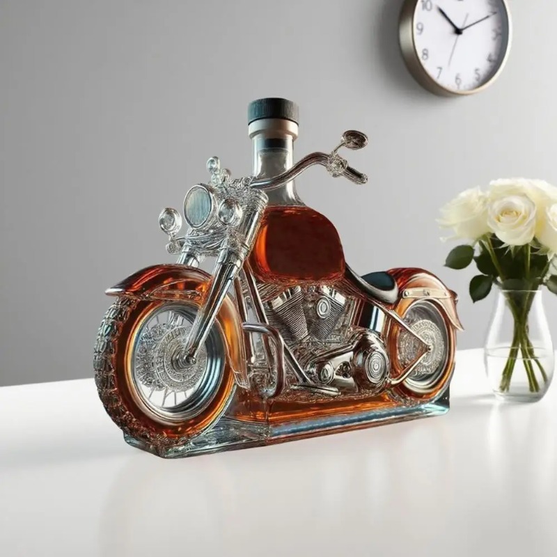 Glass Decanter Whiskey - قارورة ويسكي على شكل دراجة نارية،