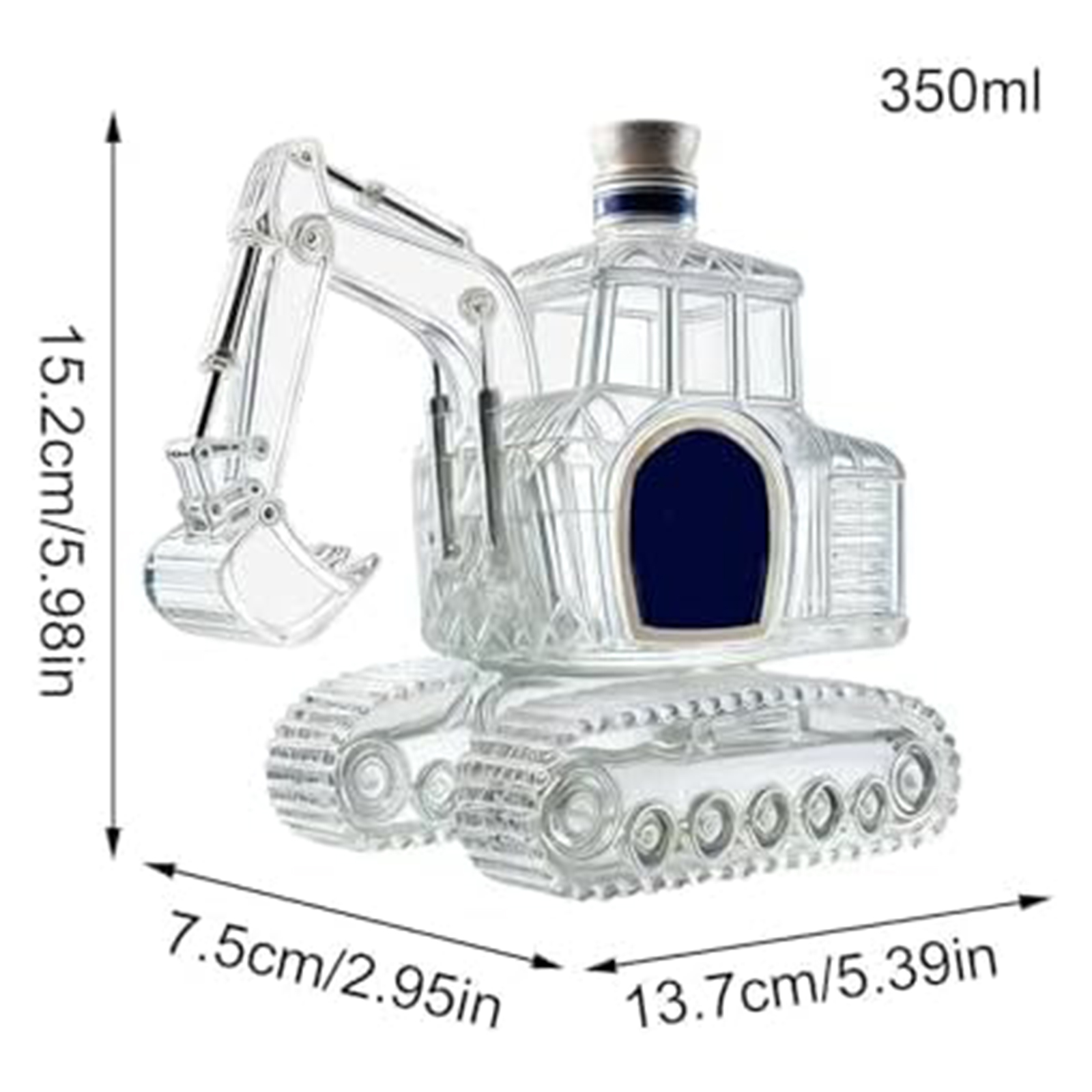 Glass Decanter Whiskey - قارورة ويسكي زجاجية على شكل حفارة،