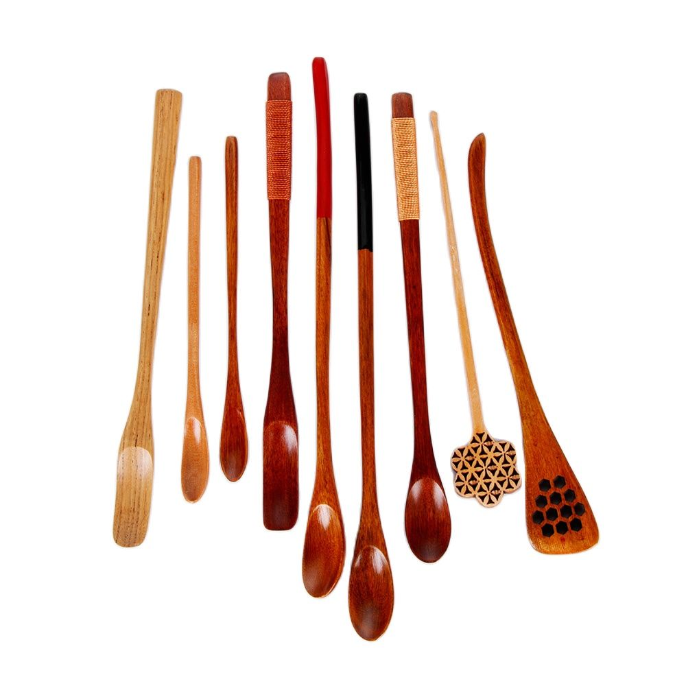 Bamboo Cutlery Set - أدوات الطبخ الخشبية أوراق الشاي أعواد