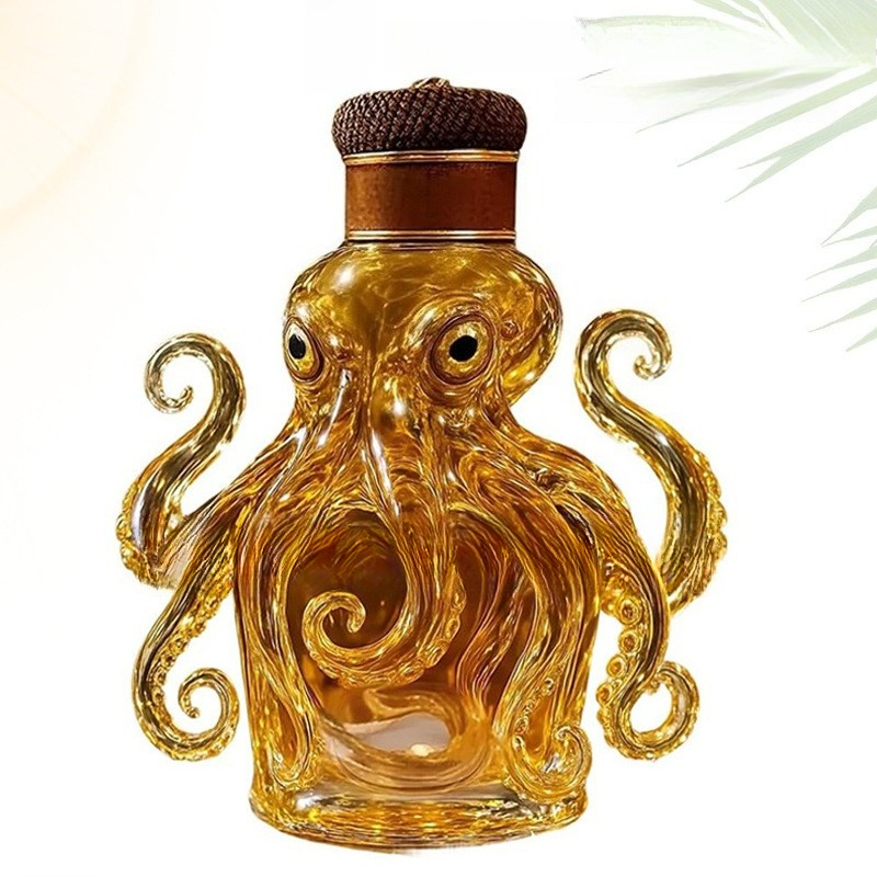 Glass Decanter Whiskey - قارورة ويسكي زجاجية بتصميم أخطبوط ثلاثي