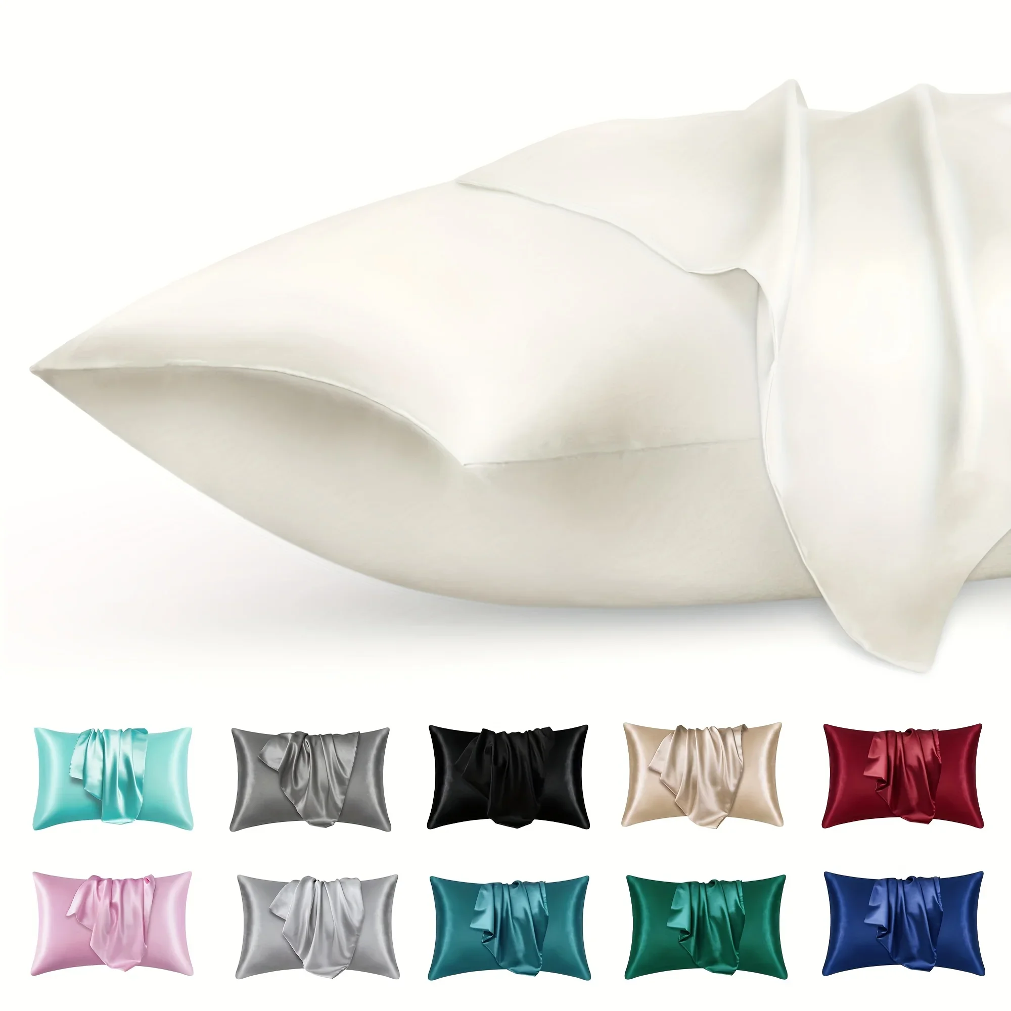 Silk Pillowcase Set - قطعتان من كيس وسادة مغلف من
