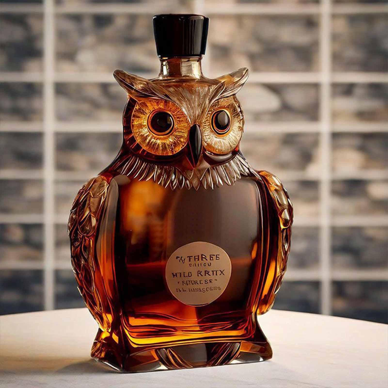Glass Decanter Whiskey - قارورة زجاجية على شكل بومة للبار