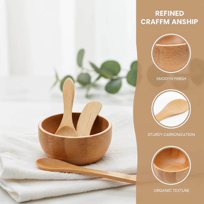 Bamboo Cutlery Set - طقم من 3 قطع من أوعية