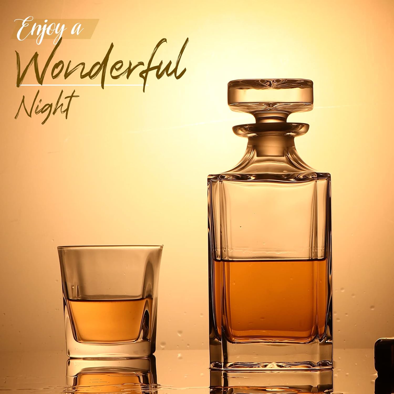 Glass Decanter Whiskey - دورق زجاجي - دورق ويسكي للنبيذ،