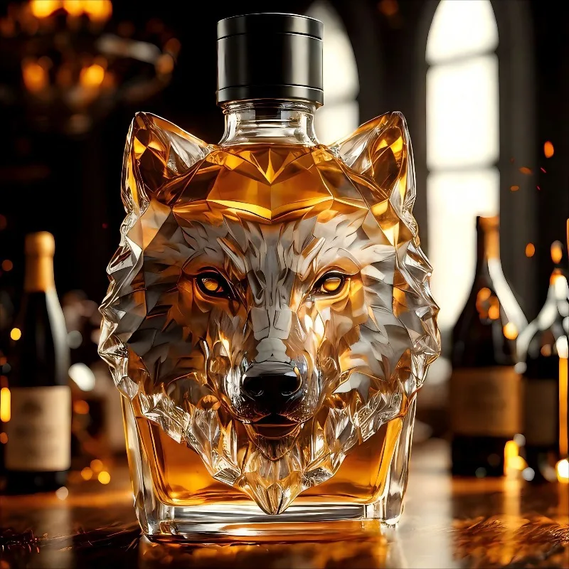 قارورة زجاجية على شكل رأس ذئب  - مراجعة Glass Decanter Whiskey وسعره