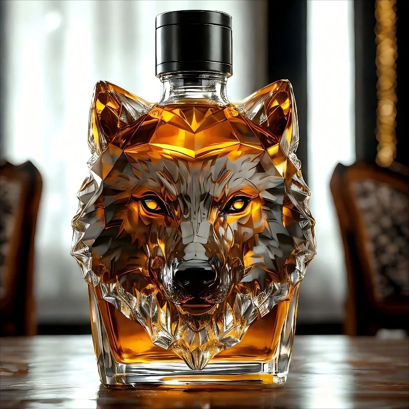 قارورة زجاجية على شكل رأس ذئب  - مراجعة Glass Decanter Whiskey وسعره
