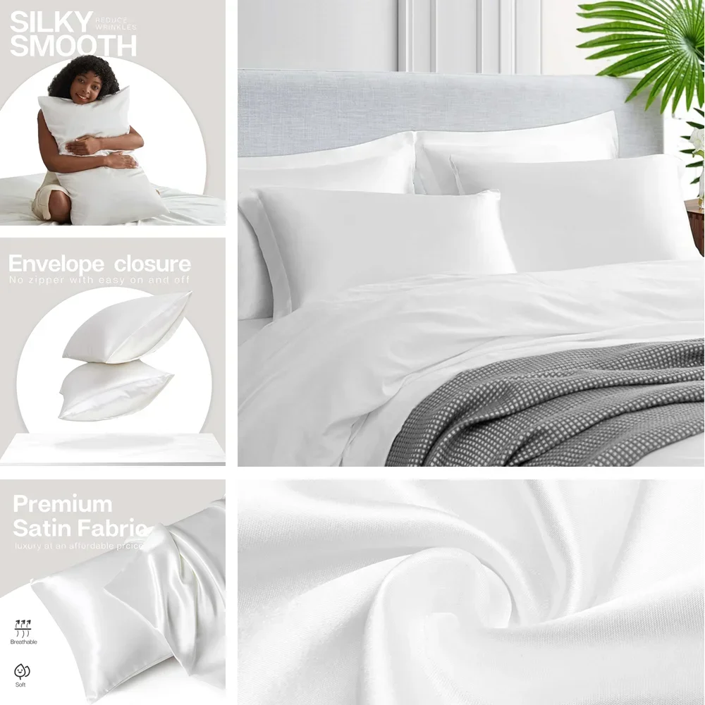 2 عبوة من كيس وسادة الساتان لل - مراجعة Silk Pillowcase Set وسعره