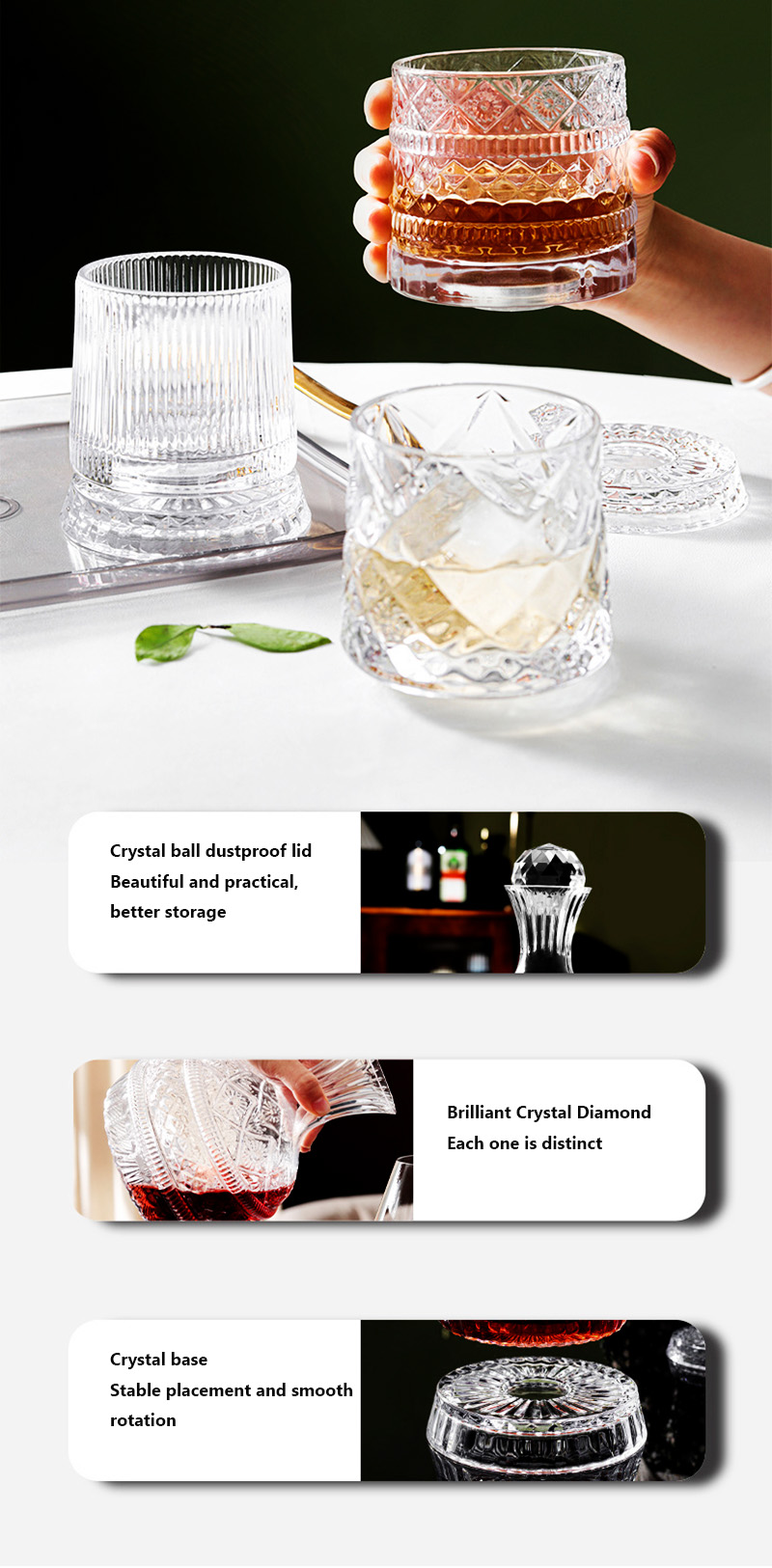 DEOUNY إناء النبيذ الدوار الما - مراجعة Glass Decanter Whiskey وسعره