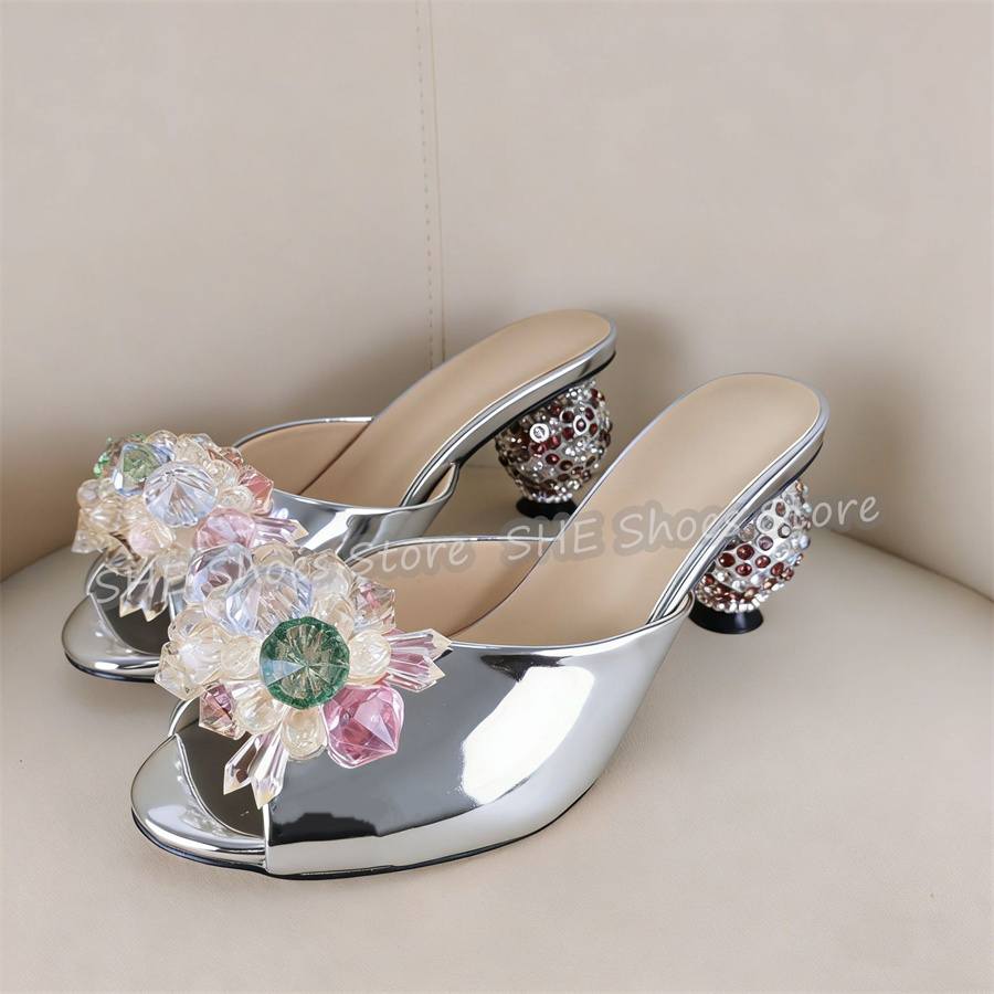 حذاء نسائي بكعب عالٍ مزين بالك - مراجعة Crystal Ball Decor وسعره