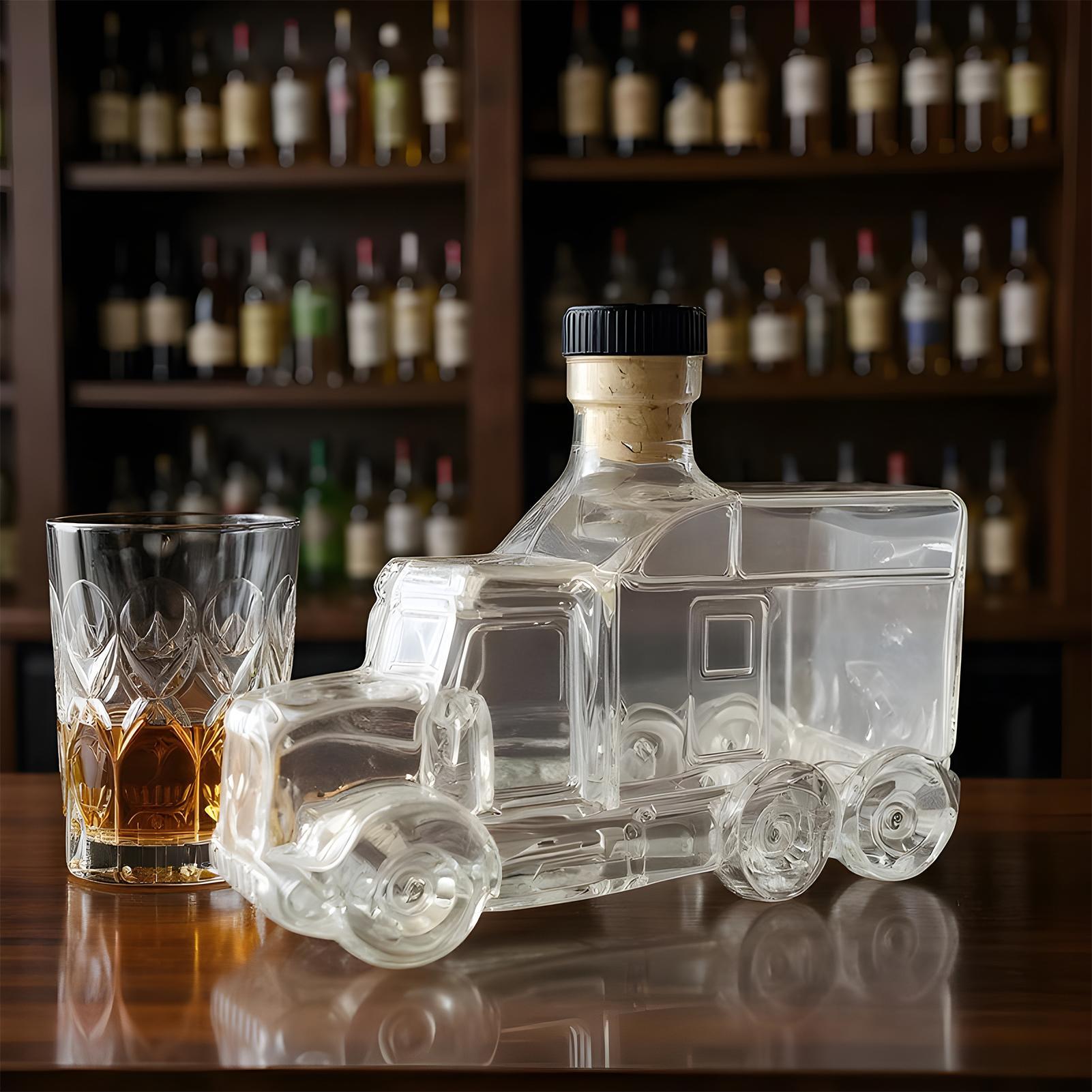 مضحك ويسكي الزجاج الدورق 375 م - مراجعة Glass Decanter Whiskey وسعره