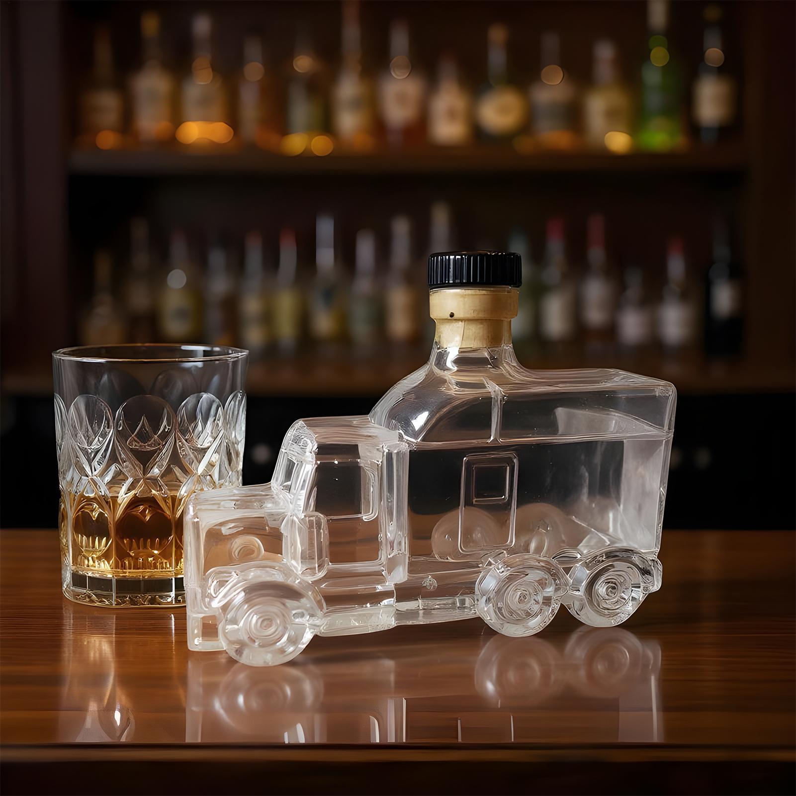 مضحك ويسكي الزجاج الدورق 375 م - مراجعة Glass Decanter Whiskey وسعره