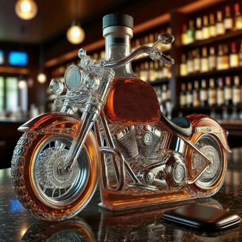 قارورة ويسكي على شكل دراجة نار - مراجعة Glass Decanter Whiskey وسعره