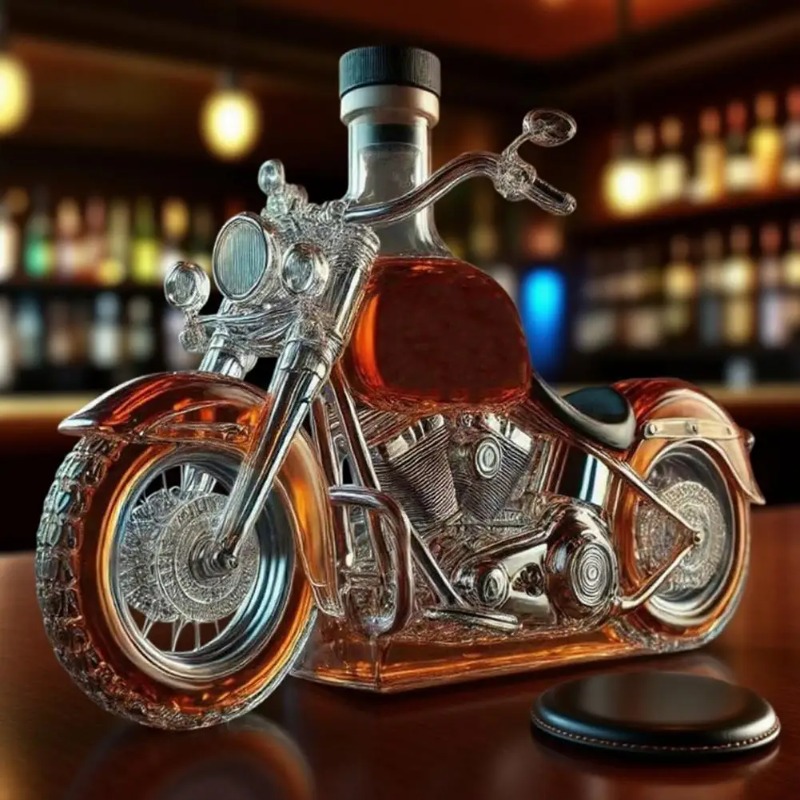 قارورة ويسكي على شكل دراجة نار - مراجعة Glass Decanter Whiskey وسعره