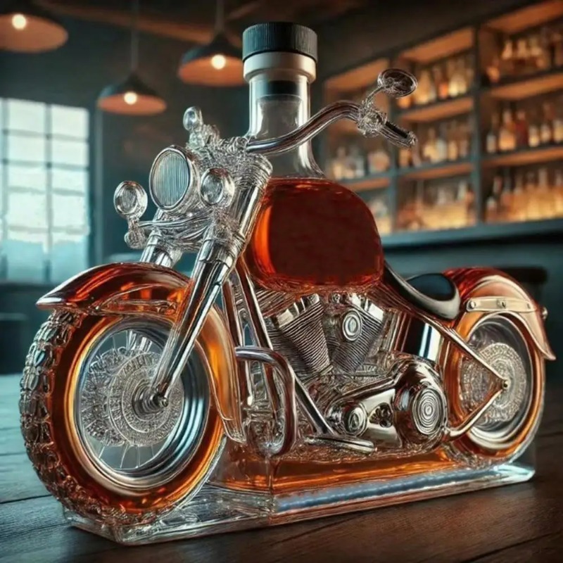 قارورة ويسكي على شكل دراجة نار - مراجعة Glass Decanter Whiskey وسعره