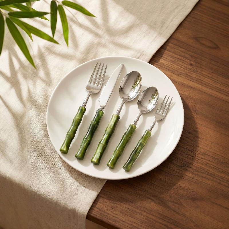 أدوات مائدة من الفولاذ المقاوم - مراجعة Bamboo Cutlery Set وسعره